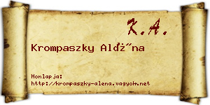 Krompaszky Aléna névjegykártya